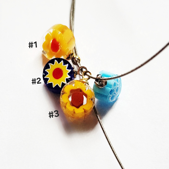 Guitar String Teardrop Pendant glass colors